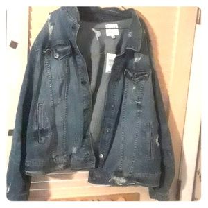 Destructed denim jacket Plus size NWT